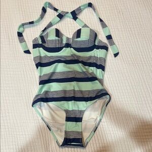 Striped Halter Vineyard Vines One-Piece Swimsuit